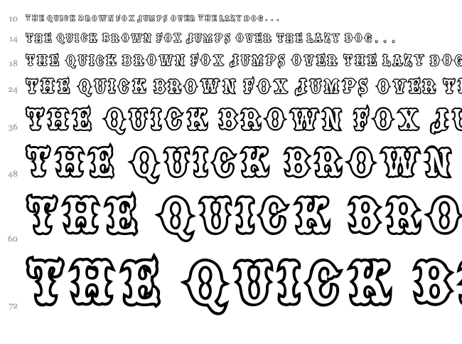One Percent font waterfall